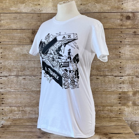 Adidas Terrex Size Small Black Graphic Tee - Picture 4 of 10